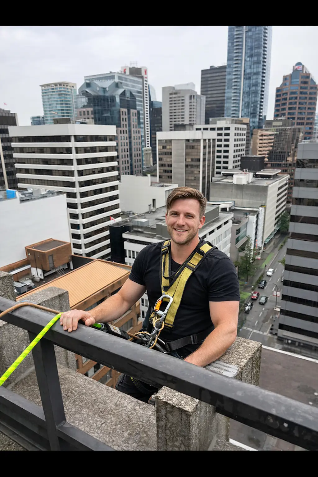 High-rise rope access glass installation and repair services for buildings in Vancouver BC