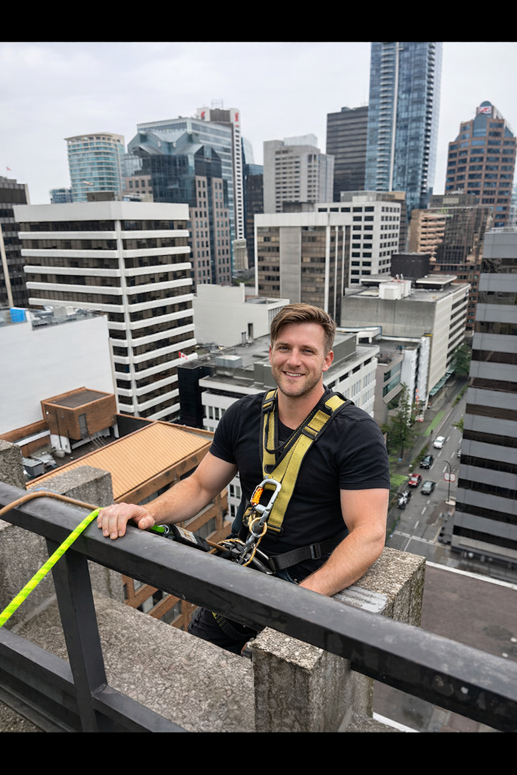 High-rise rope access glass installation and repair services for buildings in Vancouver BC