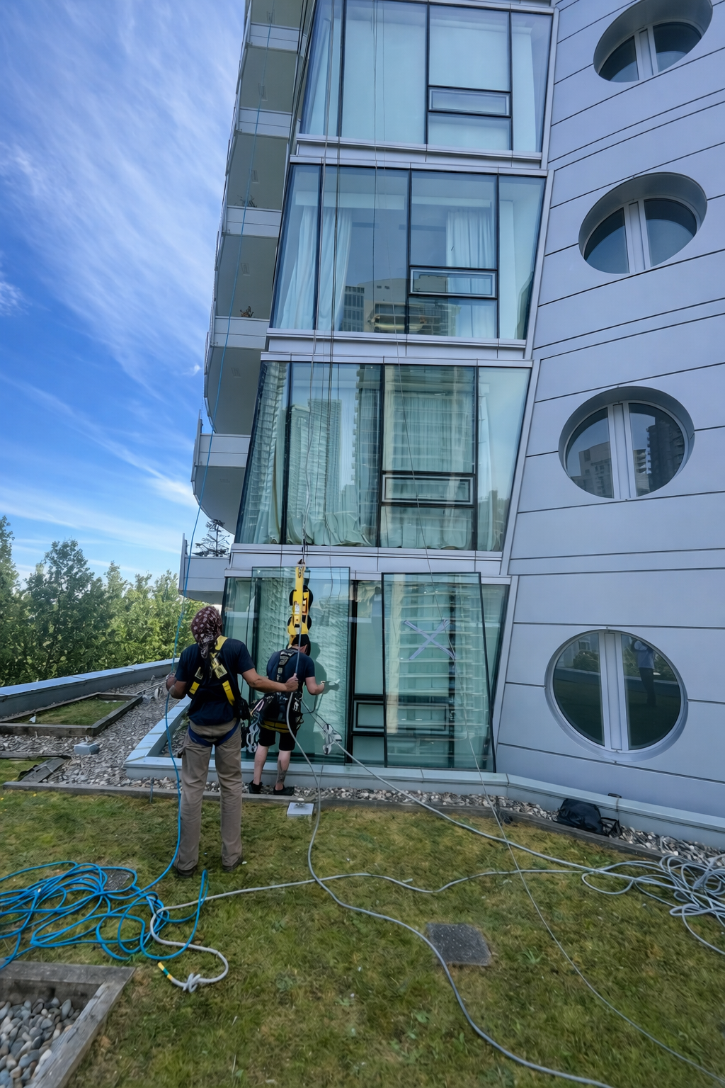 Commercial storefront glass installation in Vancouver by Vancity Glass professionals